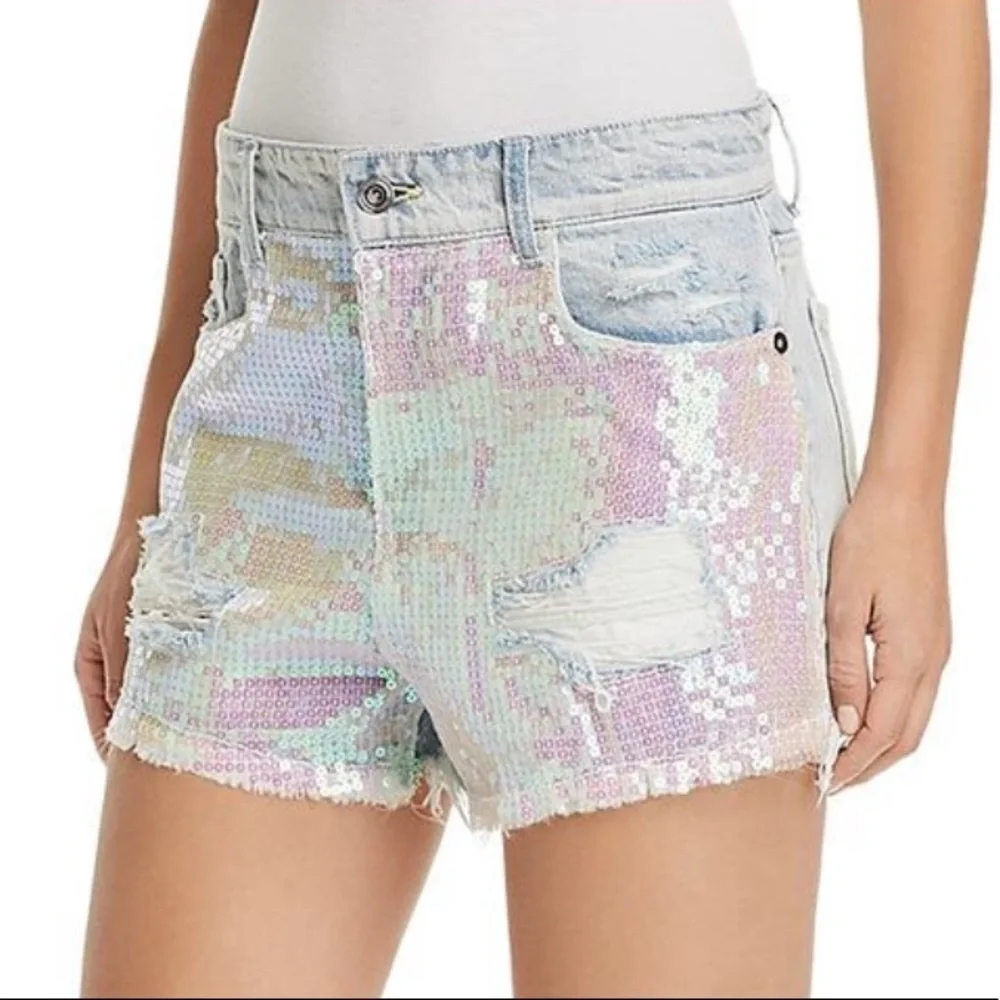 Sunset + Spring mermaid sequin shorts, sz 27